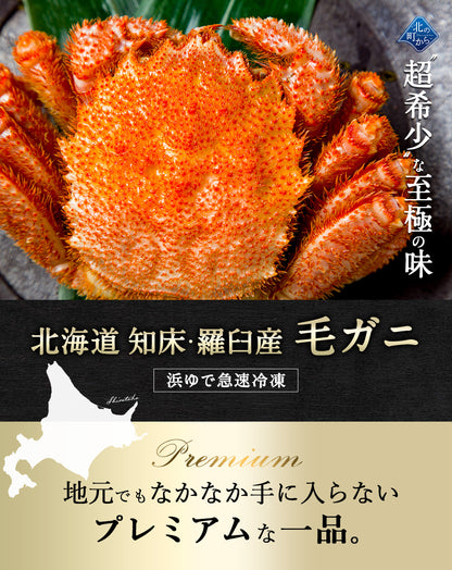 毛ガニ 希少な知床産 650g～700g 【浜茹で急速冷凍 姿】 採れたての毛蟹を新鮮なうちに浜茹でに！ 毛蟹 毛カニ 毛かに 毛がに カニ 蟹 北海道