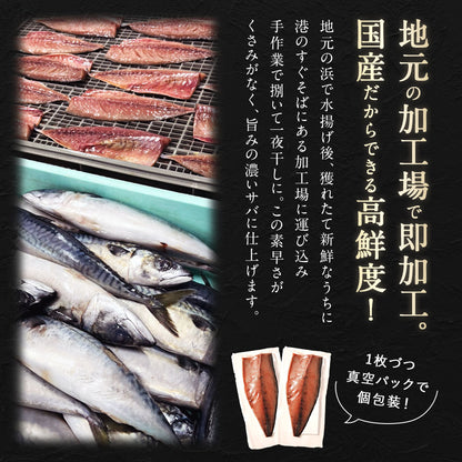 サバ半身一夜干し 5枚前後 北海道 知床・羅臼産  総重量650g前後 鯖 さば 干物 国産 天然 真空パック 焼魚 おかず